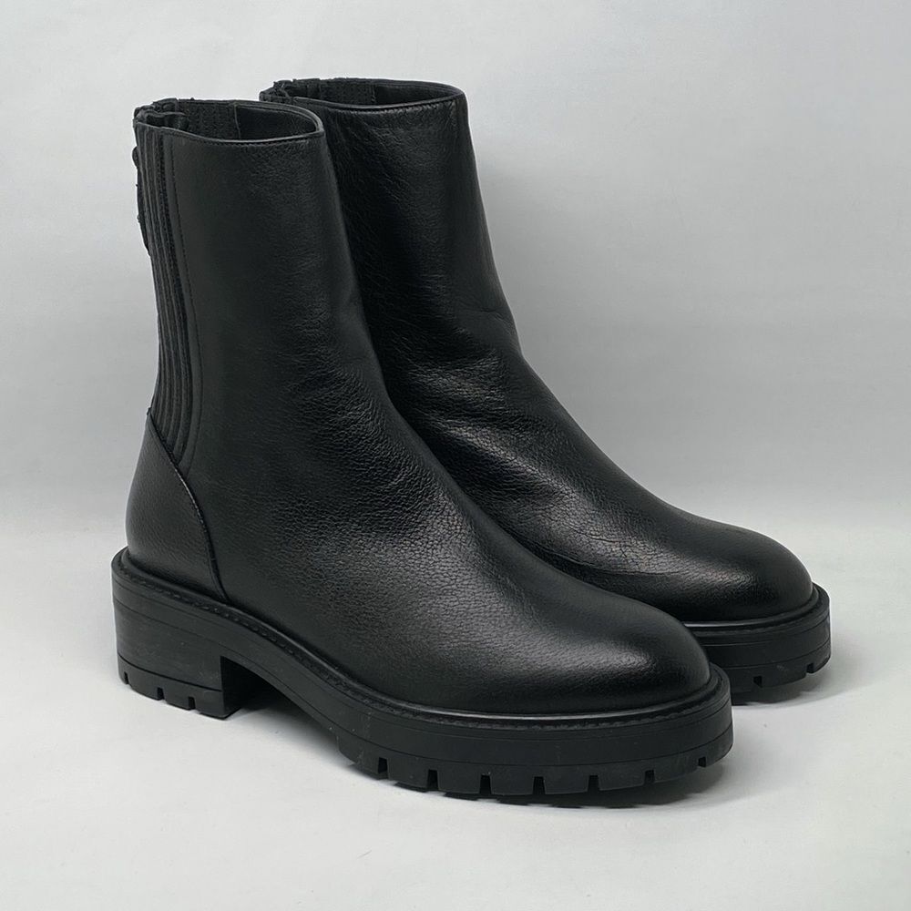 Aquazzura Saint Honroe Leather Combat Booties size 36